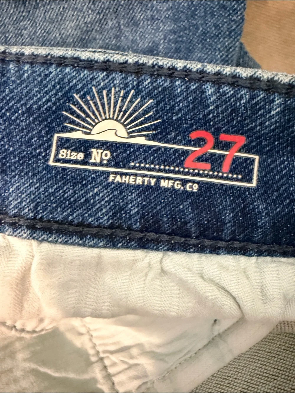 Faherty High-Rise Denim Shorts